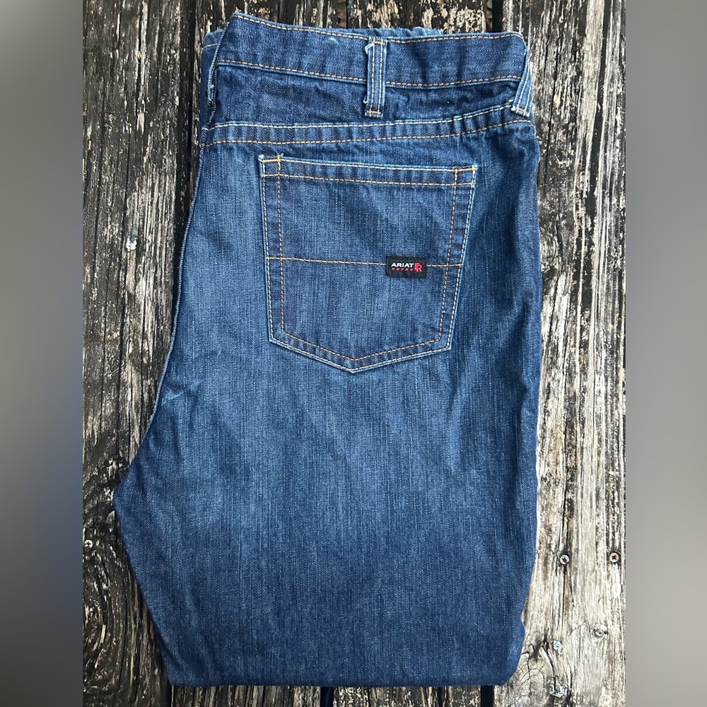 Ariat Work FR M3 Loose Straight Flame Resistant CAT 2 44x32 Dark Denim Jeans E5